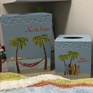Hawaiian surf bathroom decor